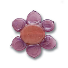 Bead, Preciosa Czech Handmade Lampwork Beads, 30mm Flower Multicolour - Mauve/Amethyst