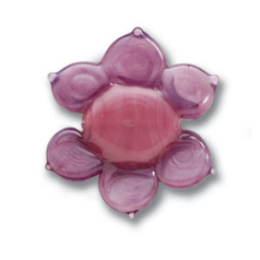 Bead, Preciosa Czech Handmade Lampwork Beads, 30mm Flower Multicolour - Rose/Amethyst