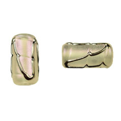 Bead, Preciosa Czech Handmade Lampwork Beads, 16x8mm Tube Matte AB Gunmetal Swirl #12242