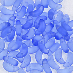 Preciosa Czech JobLot Beads-10x5mm matte blue crescent drop