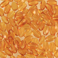 Preciosa Czech JobLot Beads-9mm 5-sided Topaz Oval