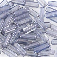 Bead, Preciosa Czech pressed glass, 15x4mm rectangular tube - Blue