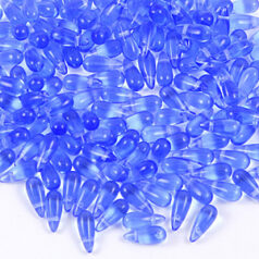 Bead, Preciosa Czech pressed glass, 12mm drop - Blue