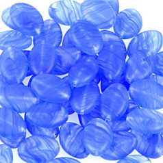 Bead, Preciosa Czech pressed glass, 16x11mm colorswirl flat oval - Blue