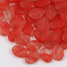 Bead, Preciosa Czech pressed glass, 16x11mm colorswirl flat oval - Red
