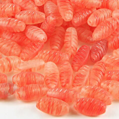 Bead, Preciosa Czech pressed glass, 14x6mm textured oval tube - Orange