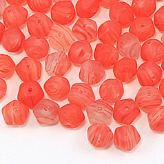 Bead, Preciosa Czech pressed glass, 8.5x7mm hexagonal rondelle - Red
