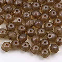 Bead, Preciosa Czech pressed glass, 8.5x7mm hexagonal rondelle - Grey
