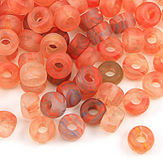 Bead, Preciosa Czech pressed glass, 9x6mm crow - Mixed Orange