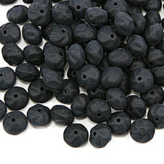 Bead, Preciosa Czech pressed glass, 8x6mm matte disc - Black