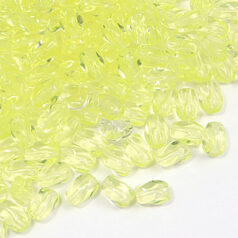 Bead, Preciosa Czech pressed glass, 8x5mm twist tube - Yellow