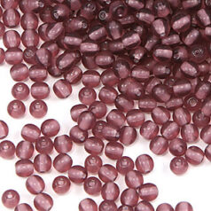 Bead, Preciosa Czech pressed glass, 4mm round transparent - Amethyst