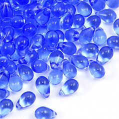 Bead, Preciosa Czech pressed glass, 12mm drop - Blue