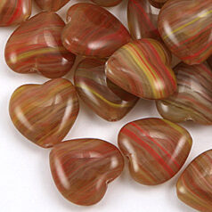 Bead, Preciosa Czech pressed glass, 16x11mm transparent heart, sold per 25 grams - Brown
