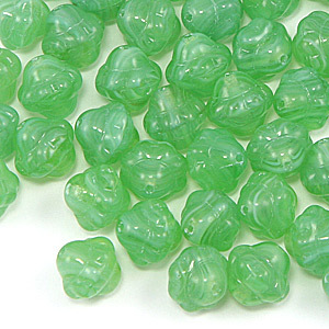 Bead, Preciosa Czech pressed glass, 10mm fancy round - Green