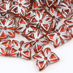 Bead, Preciosa Czech pressed glass, 12mm butterfly - Red