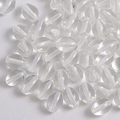 Bead, Preciosa Czech pressed glass, 8x6mm transparent Oval,  Crystal