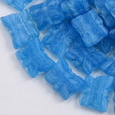 Bead, Preciosa Czech pressed glass, 12mm butterfly - Blue
