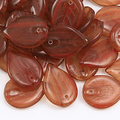 Bead, Preciosa Czech pressed glass, 18x13mm leaf