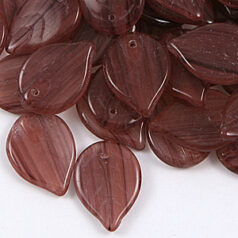 Bead, Preciosa Czech pressed glass, 18x13mm leaf