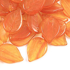 Bead, Preciosa Czech pressed glass, 18x13mm leaf