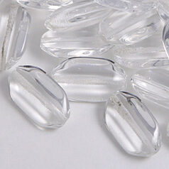 Bead, Preciosa Czech pressed glass, 21x12mm faceted oval