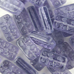 Bead, Preciosa Czech pressed glass, 8x15mm Rectangle -  Purple