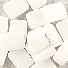 Bead, Preciosa Czech pressed glass, 15x20mm Rectangle, White