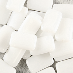 Bead, Preciosa Czech pressed glass, 12x19mm Rectangle, White