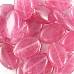 Bead, Preciosa Czech pressed glass, 11x16mm Oval, Fuschia