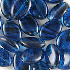 Bead, Preciosa Czech pressed glass, 11x16mm Oval, Blue