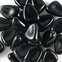 Bead, Preciosa Czech pressed glass, 14x20mm Baroque, Black