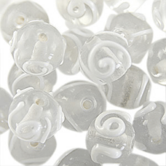 12mm Round Crystal Colour Swirl, WHITE