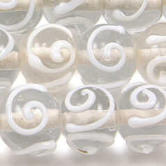 12mm Round Crystal Colour Swirl, WHITE