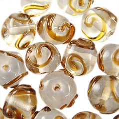 12mm Round Crystal Colour Swirl, TOPAZ