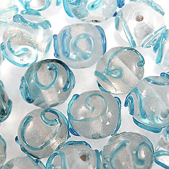 12mm Round Crystal Colour Swirl, AQUA