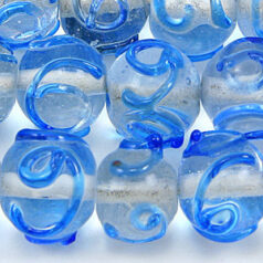 12mm Round Crystal Colour Swirl, AQUA