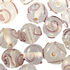 12mm Round Crystal Colour Swirl, LIGHT AMETHYST