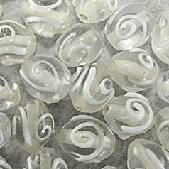 10x13mm Oval Crystal Colour Swirl, WHITE