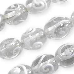 10x13mm Oval Crystal Colour Swirl, WHITE