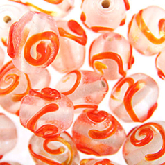 10x13mm Oval Crystal Colour Swirl,  RED