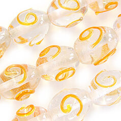 10x13mm Oval Crystal Colour Swirl, ORANGE