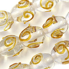 10x13mm Oval Crystal Colour Swirl, TOPAZ