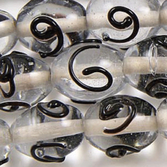 10x13mm Oval Crystal Colour Swirl, BLACK