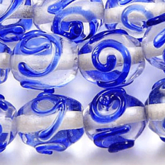 10x13mm Oval Crystal Colour Swirl, BLUE