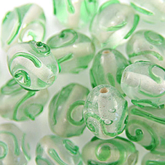 10x13mm Oval Crystal Colour Swirl, GREEN