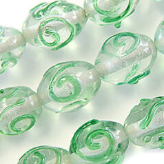 10x13mm Oval Crystal Colour Swirl, GREEN