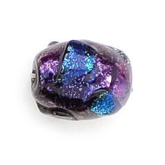 Dichroic Glass Bead - 13x10mm oval barrel