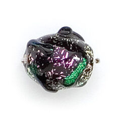 Dichroic Glass Bead - 13x10mm oval barrel