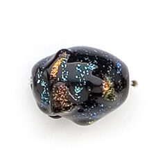 Dichroic Glass Bead - 13x10mm oval barrel